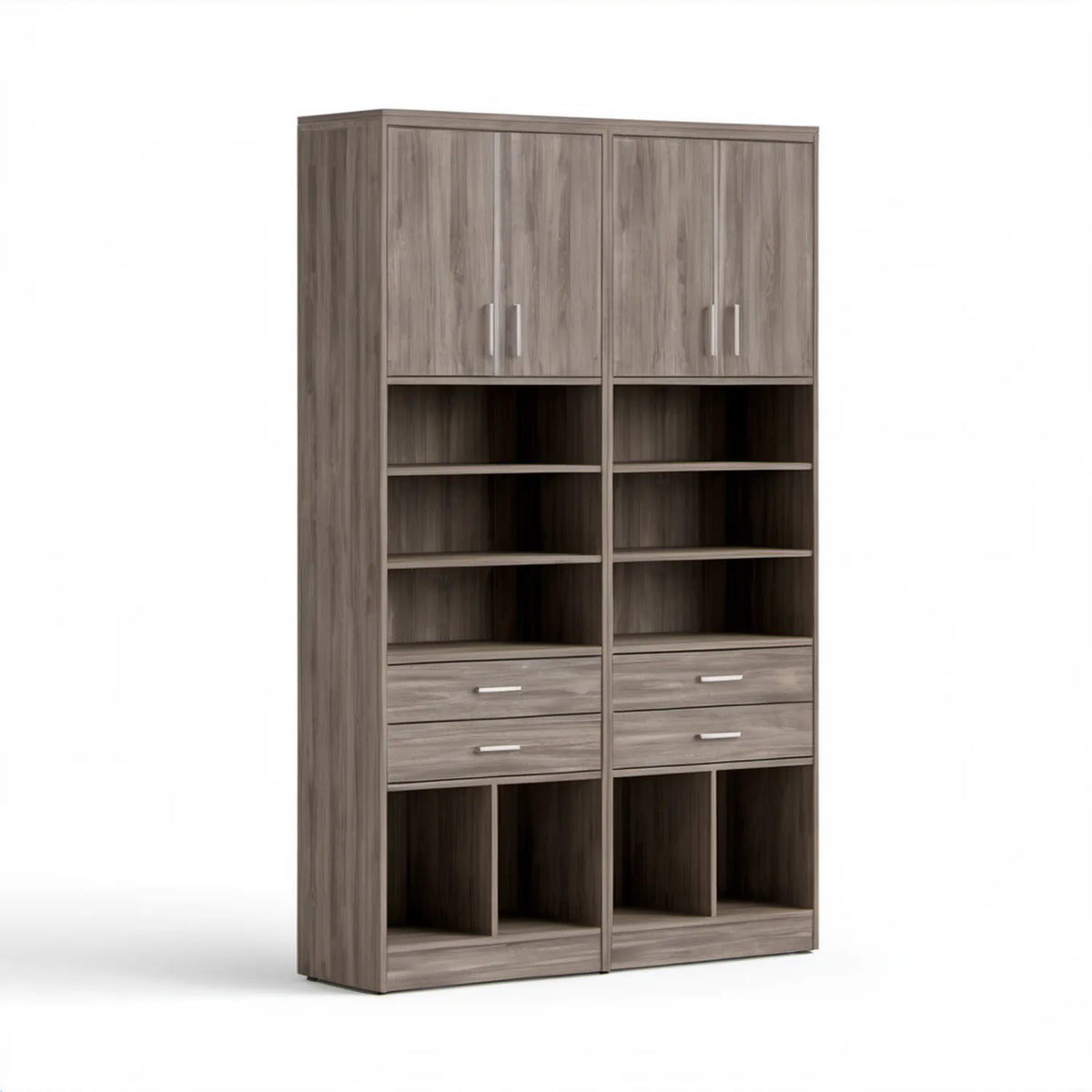 Kredens szarobrązowy 120 × 40 × 200 cm z laminowanej płyty wiórowej