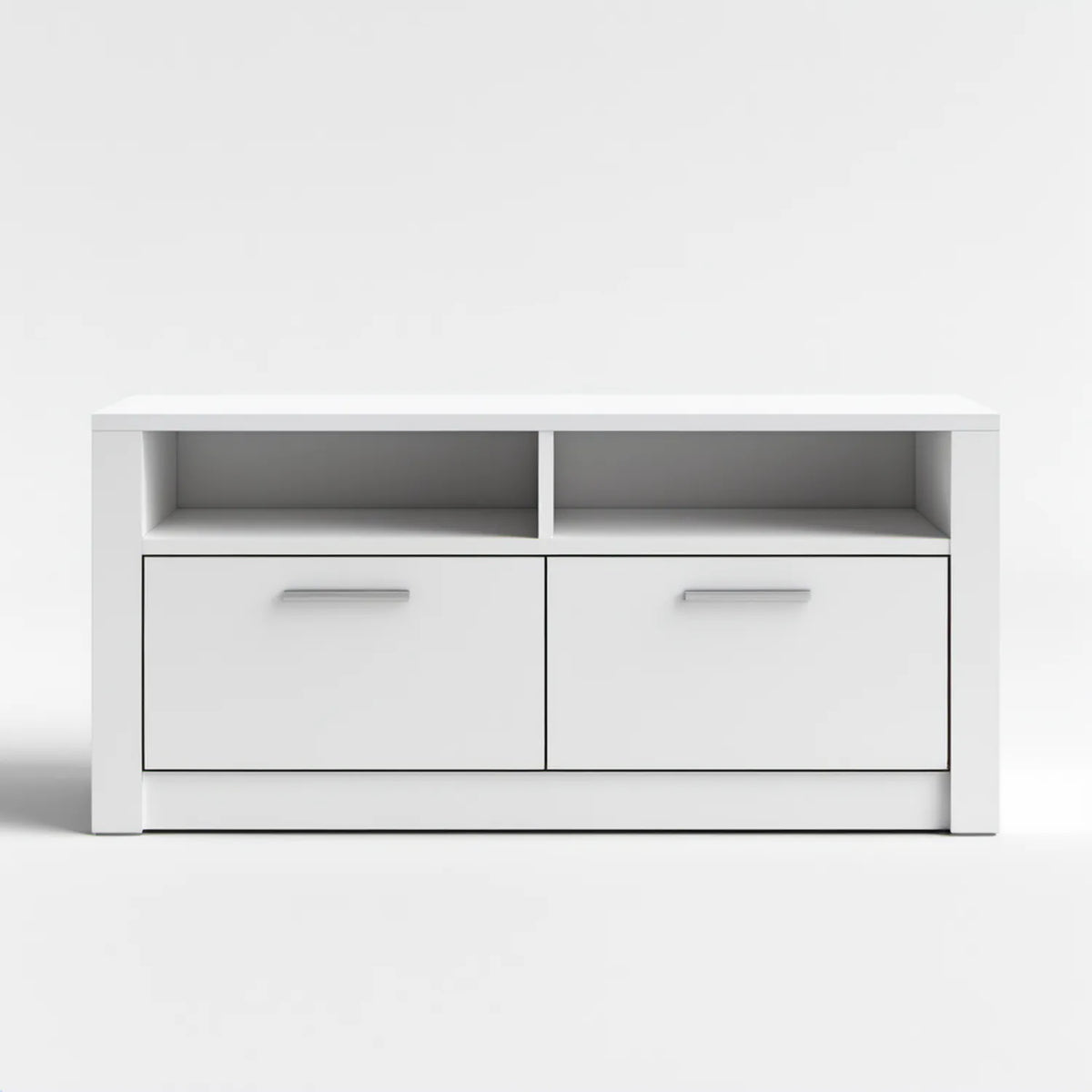 Biała szafka RTV z płyty MDF 120 x 40 x 60 cm, 2 szuflady