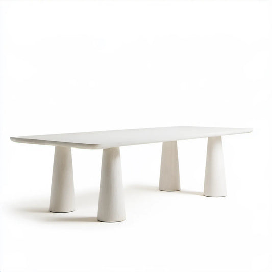 Biały prostokątny stół z litego drewna jesionowego 180 x 90 x 75 cm