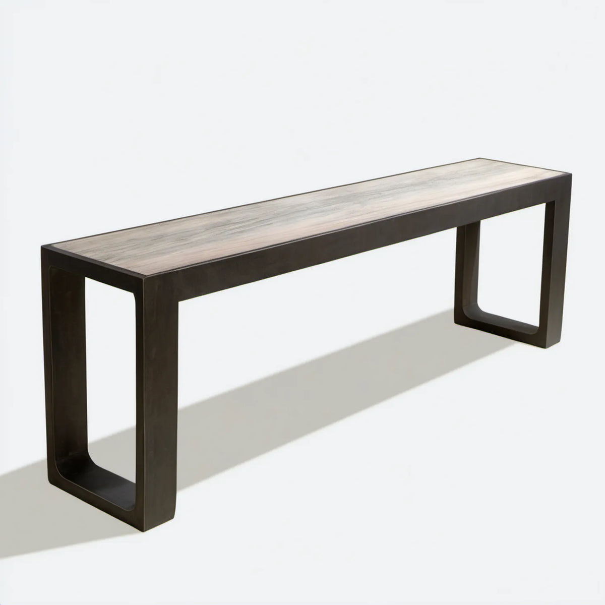 Prostokątna konsola industrialna 120 x 35 x 75 cm, czarno-szara, MDF i stal